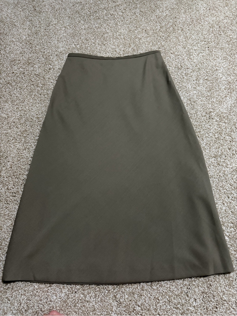 Facile Taupe Virgin Wool Blend A-Line Skirt- Made In Italy IT 42 (US 4/6)